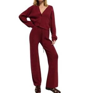 NEW NATION LTD rachelle cozy ribbed pants in danish red
